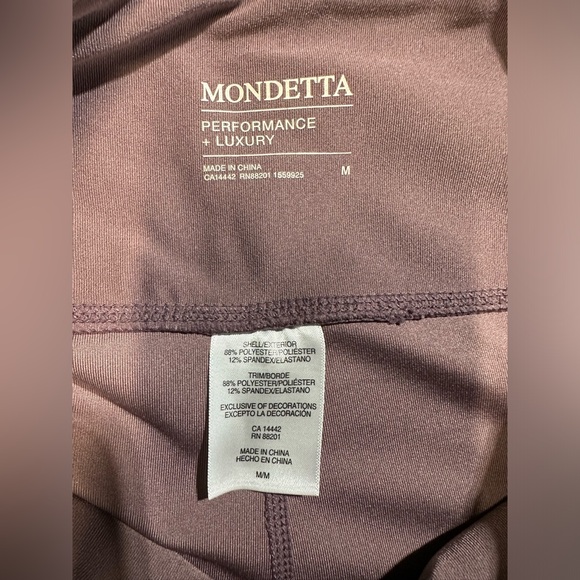 Mondetta Active Leggings Stretch Performance Pockets Crop Lavender Mauve Sz M - Picture 7 of 9